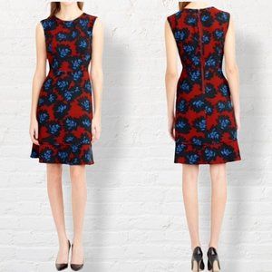 J. Crew Firework Floral Fit & Flare Dress Red 2